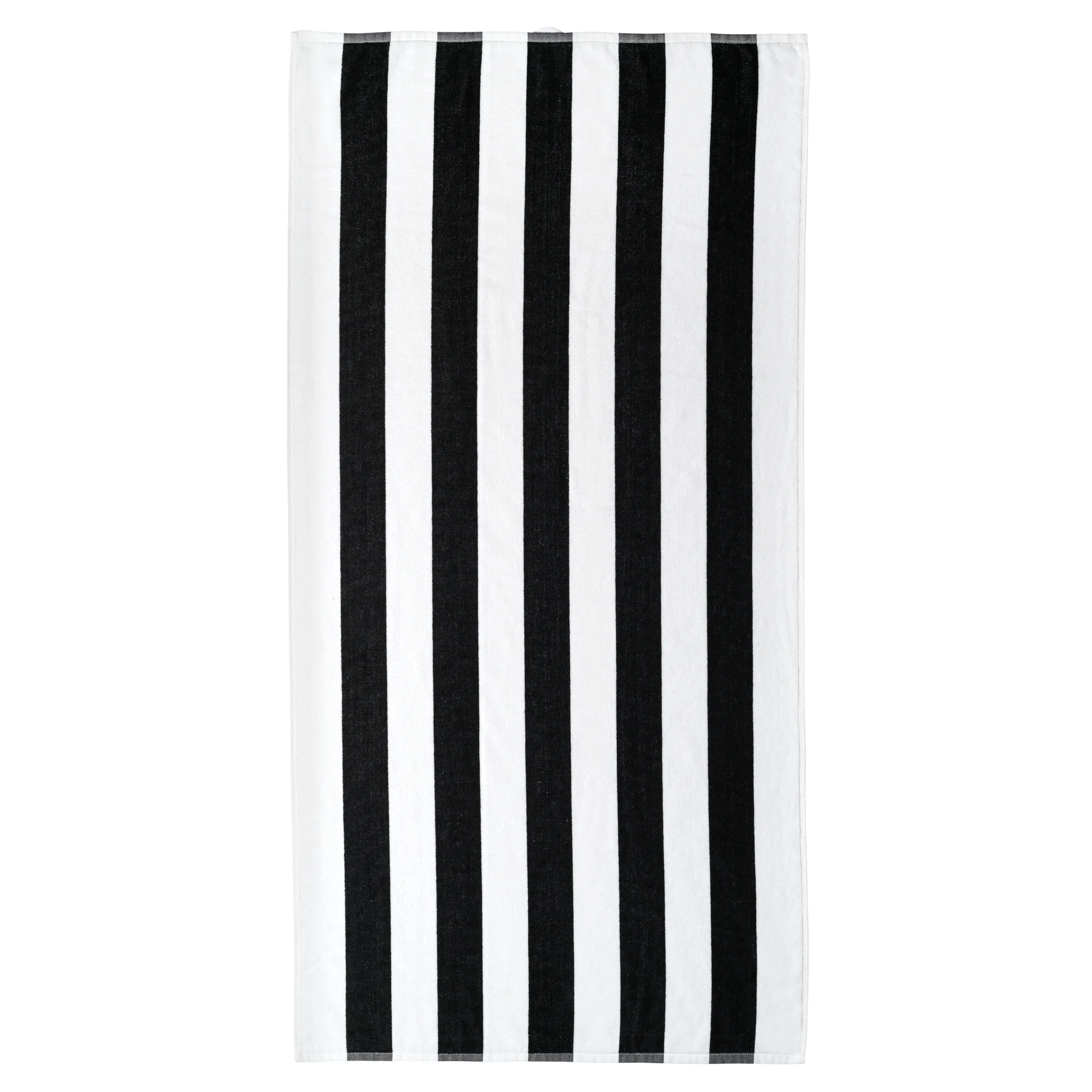 Mainstays Cabana Stripe Cotton Blend Beach Towel, 58" x 28", Black | Walmart (US)