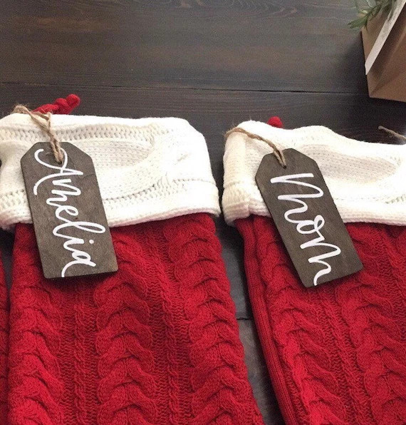 Stocking Tags | Wood Stocking Tags | Personalized Christmas Decor | Personalized Stocking Tags | Etsy (US)