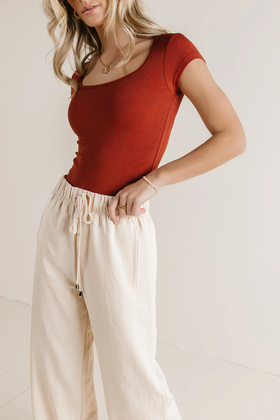 Clara Square Neck Bodysuit in Rust | Böhme US