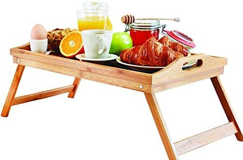 GOURMEX Bamboo Foldable Tray | Use as Lap Desk, Breakfast Bed Table, TV Tray | Great for Food, an... | Amazon (CA)