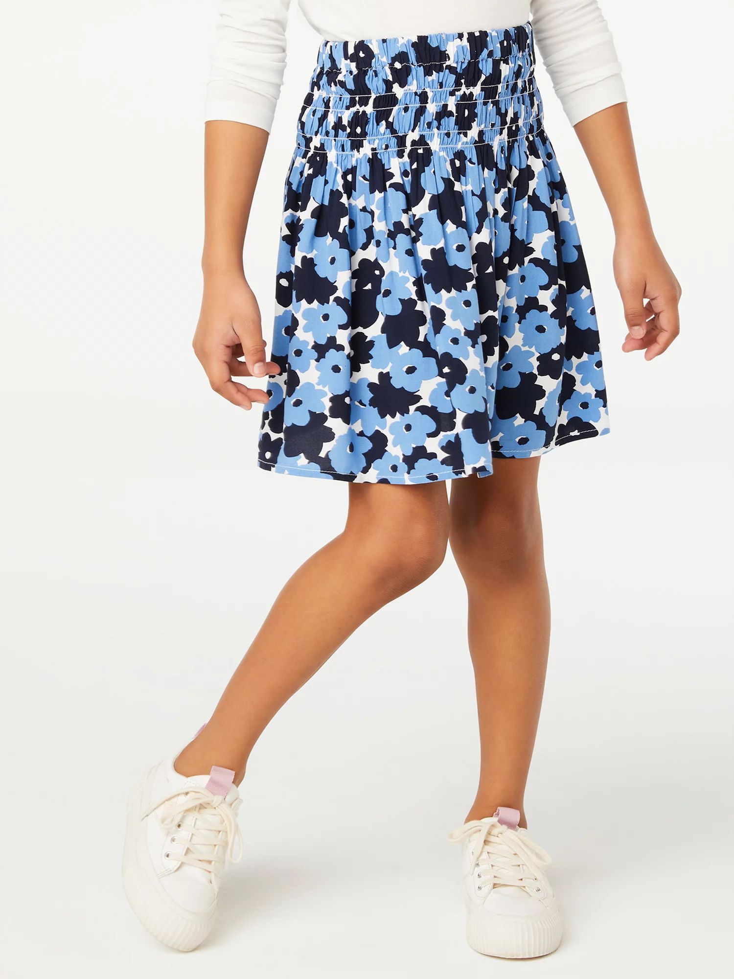 Free Assembly Girls Smocked Skirt, Sizes 4-18 - Walmart.com | Walmart (US)