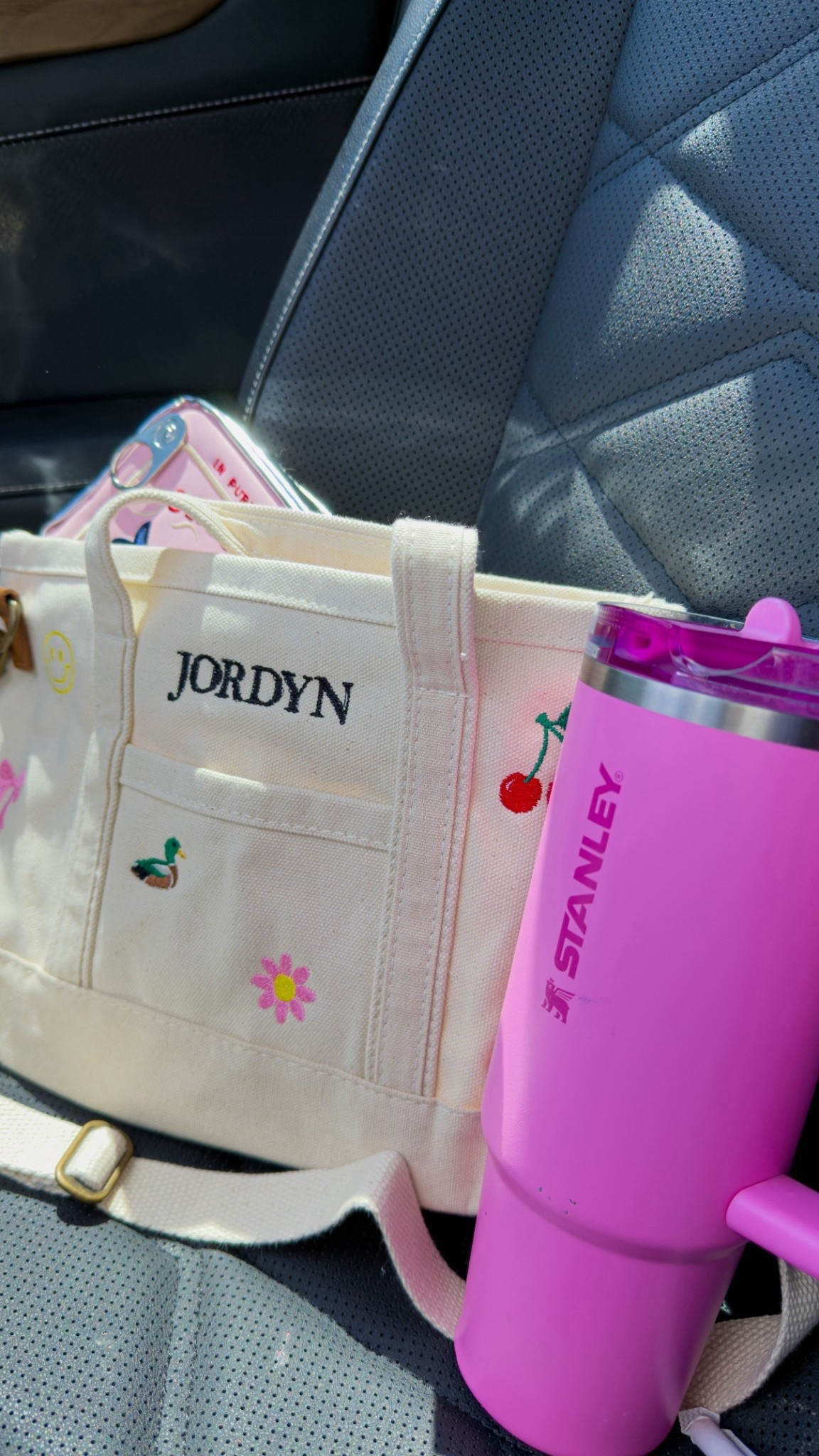 CUSTOM MINI TOTE BAG: you can pick your font and charms! Comes in a couple of sizes, I have the smallest one! 