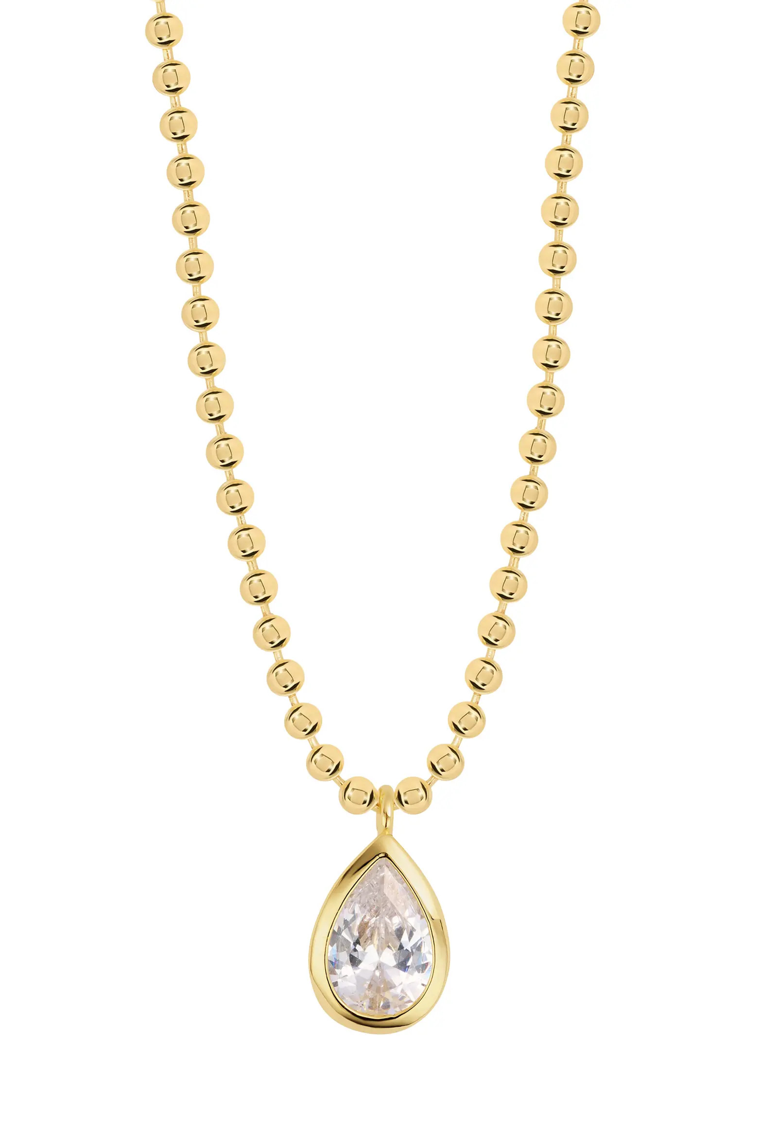ATHRA LUXE Modern Muse Teardrop Bezel Beaded Necklace (Women) | Nordstrom | Nordstrom