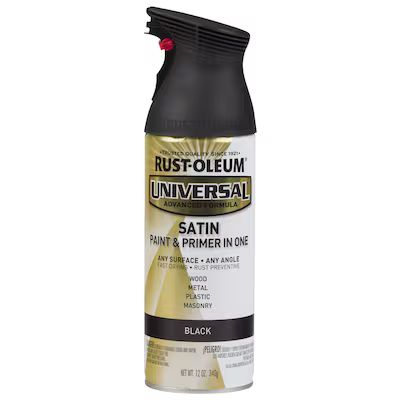Rust-Oleum  Universal Satin Black Spray Paint and Primer In One (NET WT. 12-oz) | Lowe's
