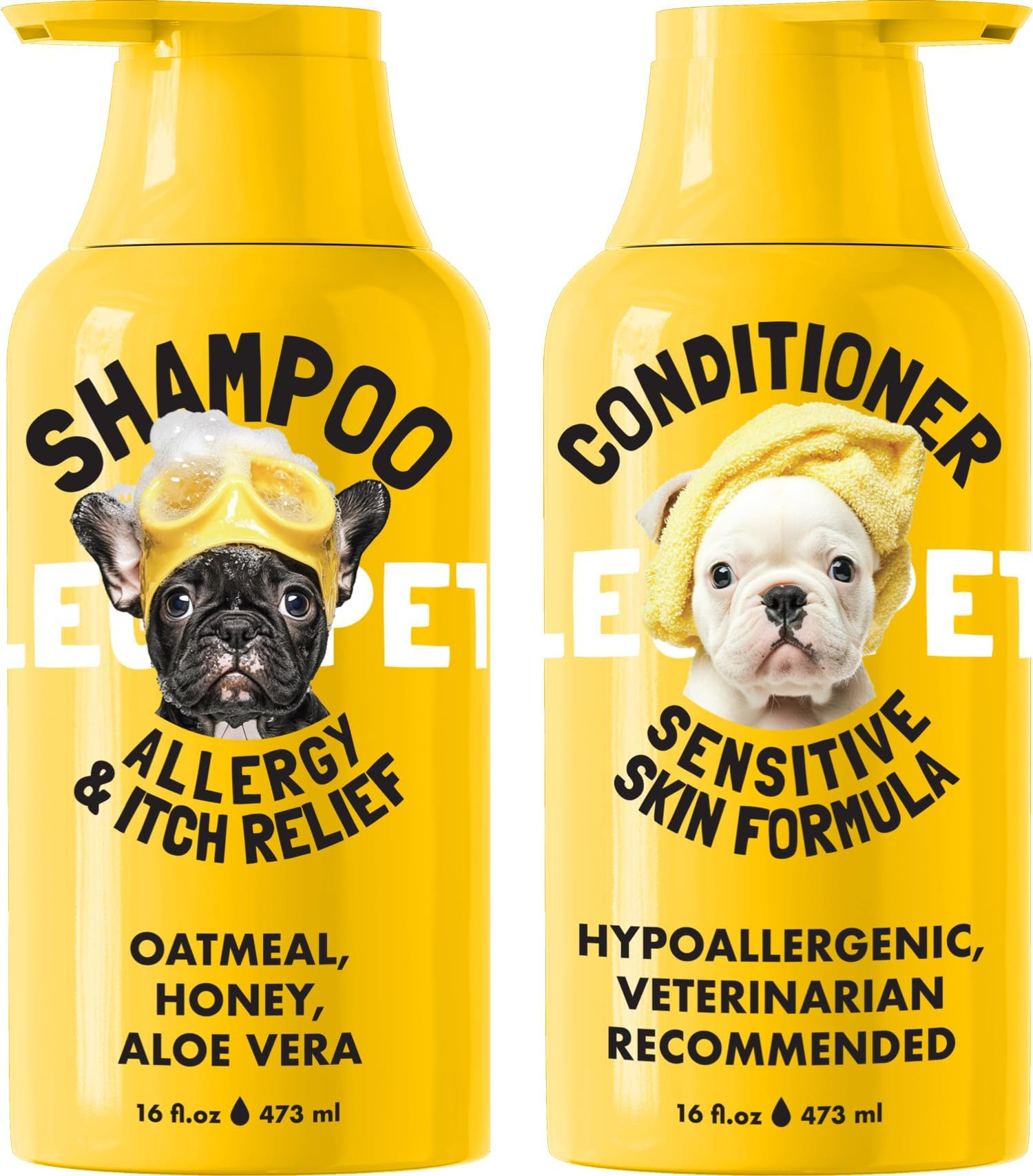 LEGITPET Oatmeal Dog Shampoo & Conditioner Itch & Allergy Relief with Honey & Aloe Hypoallergenic... | Amazon (US)