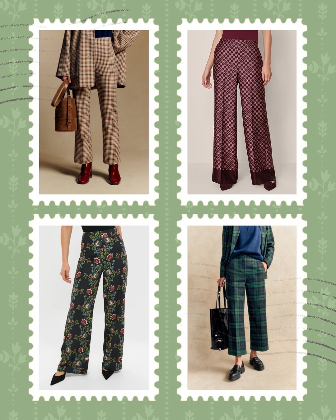 Fun pattern and print fall pants. From tartan and plaid to bold florals and geometric  

#LTKSeasonal