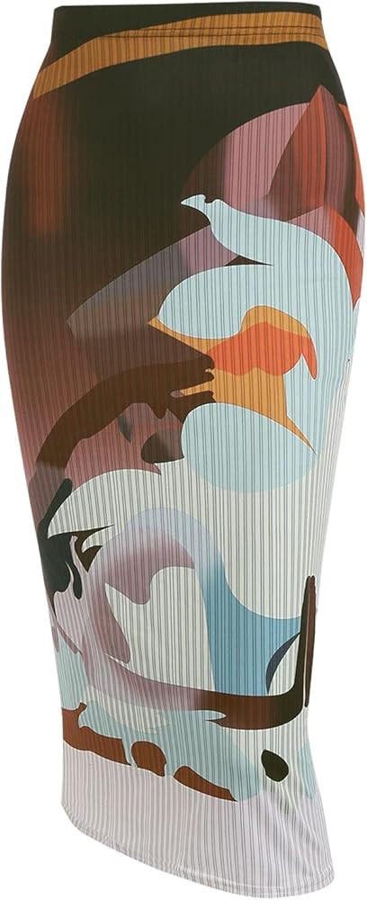 ZAFUL Women's Boho High Waist Midi Skirt Bandana Paisley Tie Sarong Skirt Ruched Split Sexy Bodyc... | Amazon (US)