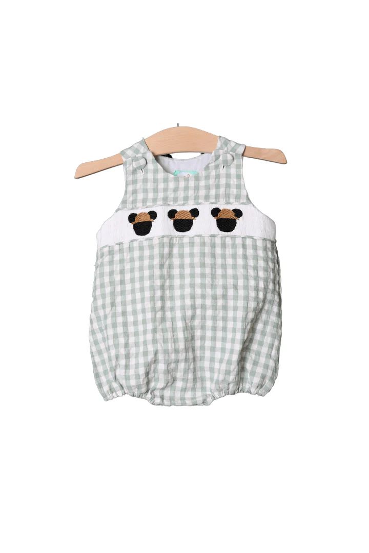 Smocked Safari Gingham Mouse Bubble | The Smocked Flamingo