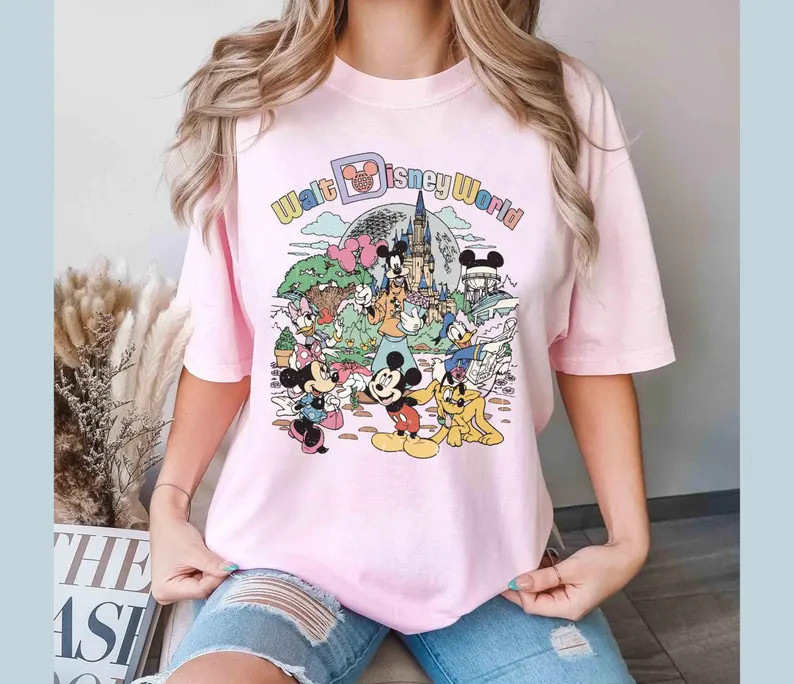 Retro Walt Disneyworld Comfort Colors Shirt, Vintage Disneyworld Shirt, Mickey and Friends Shirt,... | Etsy (US)