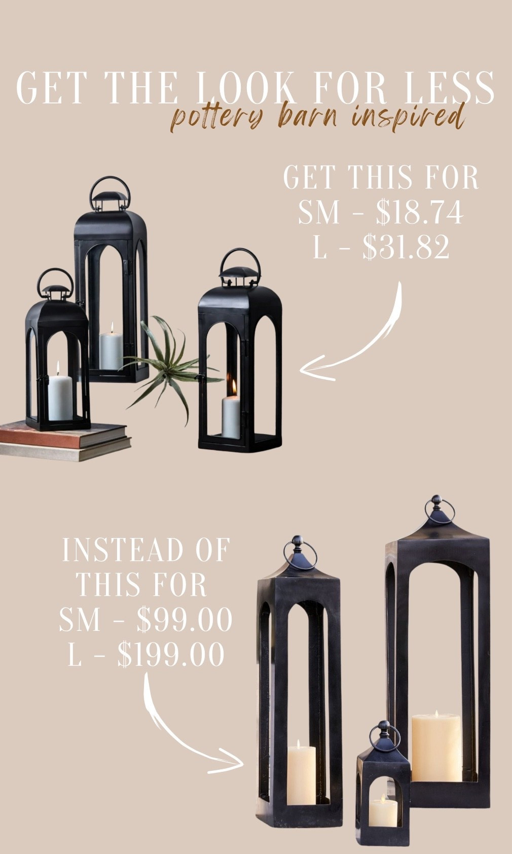 Pottery Barn viral lanterns look for less!

#LTKSaleAlert #LTKFindsUnder50 #LTKStyleTip