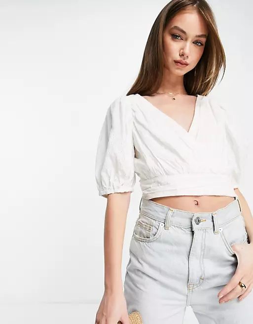 French Connection Boiella crop top in white | ASOS (Global)