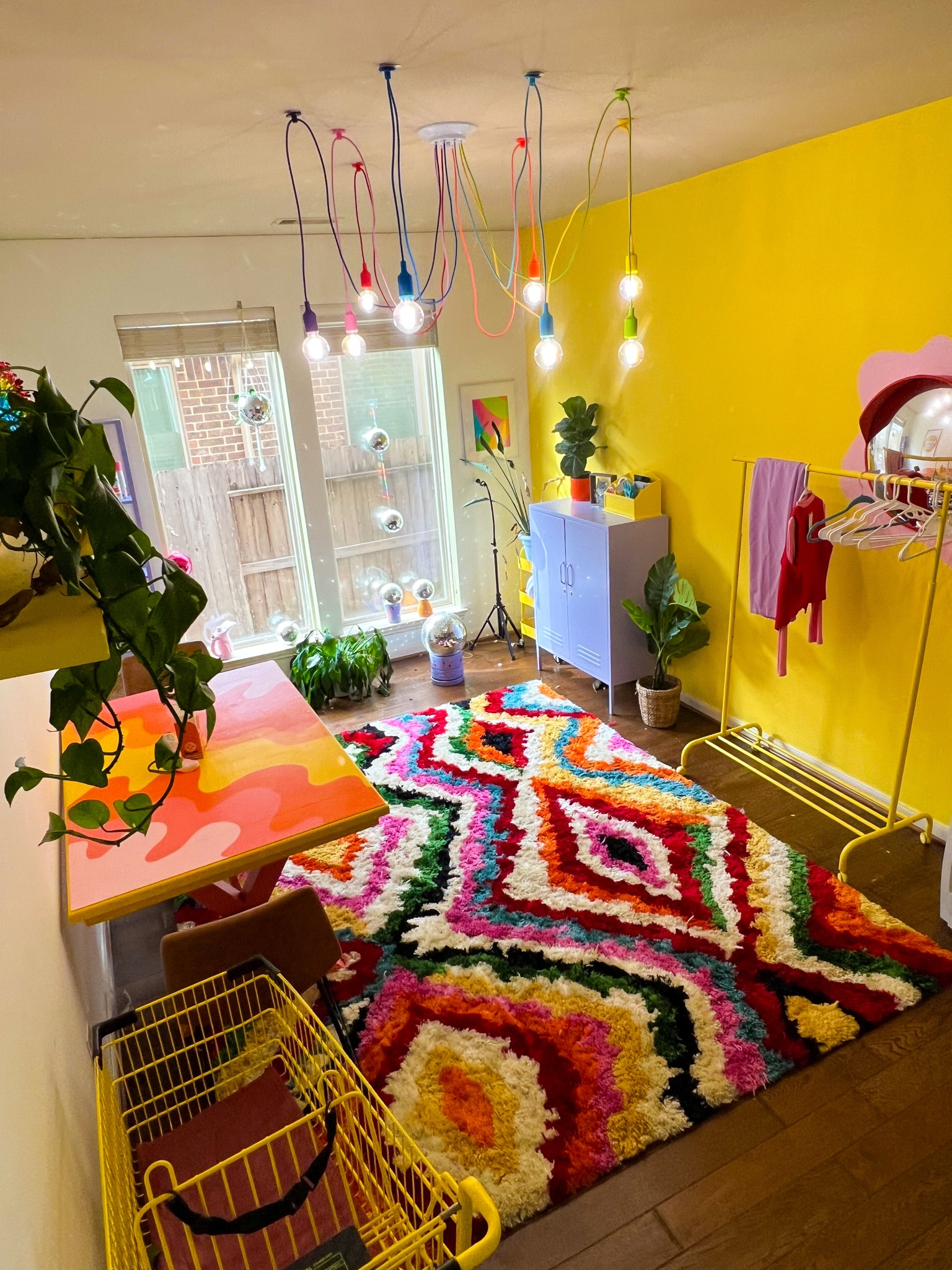 The old rainbow office!!!🥹💛🌈 The sunshine colors & the most MAGICAL fluffy rug!!🤩🌈 This rug is soooo cozy & is truly the perfect size for offices, living rooms, and bedrooms!!!🫶