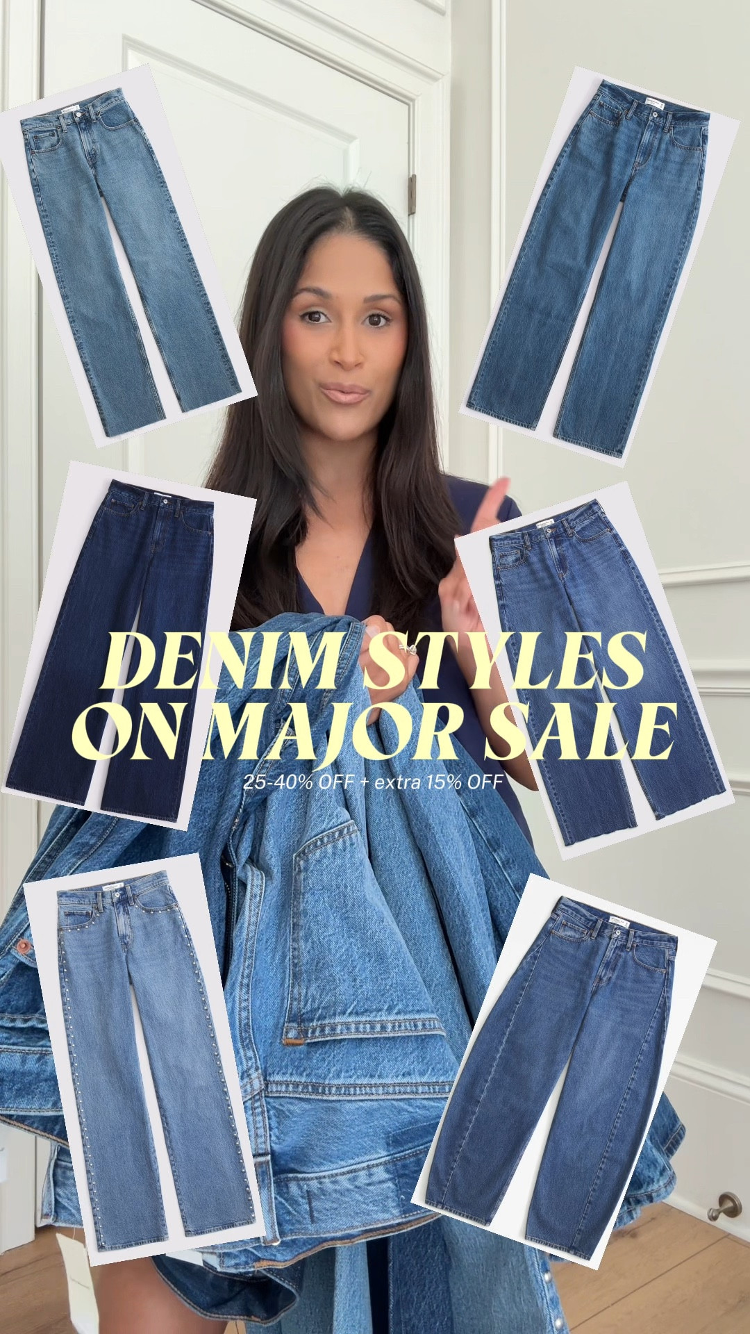 If you only get two pairs, I highly recommend the low rise ultra loose and the high rise wide leg! Those are my two most worn pairs of Abercrombie denim and the ones I get the most compliments on! And right now all denim is 25 to 40% OFF + an extra 15% off with code: DENIMAF

#LTKPetite #LTKSaleAlert #LTKootd
