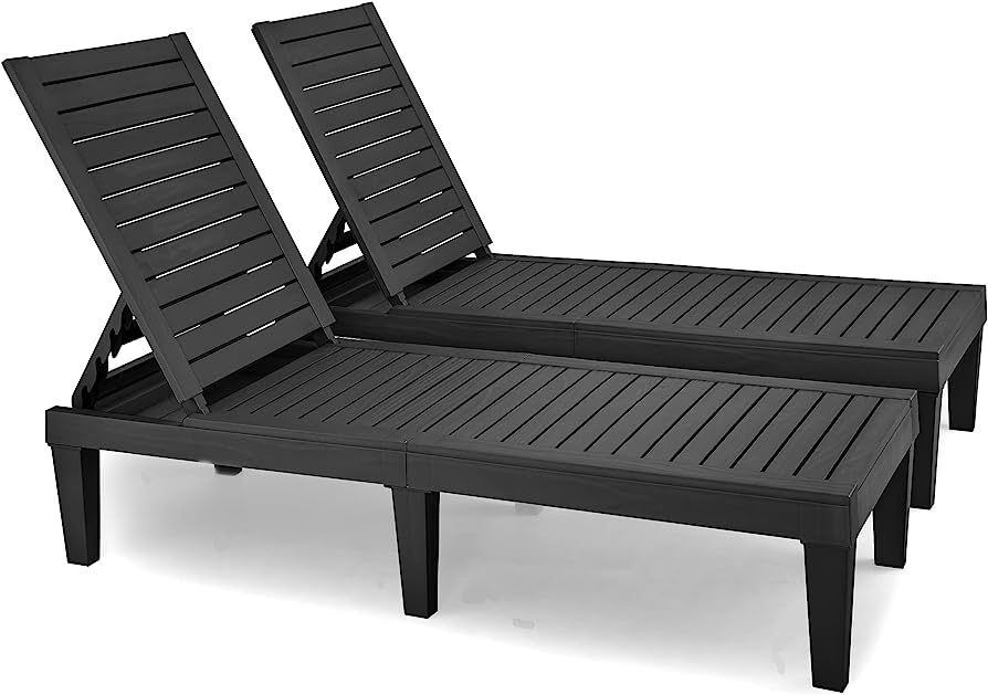 YITAHOME Chaise Outdoor Lounge Chairs with Adjustable Backrest, Sturdy Loungers for Patio & Pools... | Amazon (US)