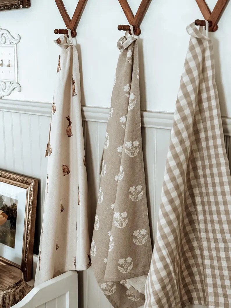 Rabbit & Linen Tea Towels – Set of 3 | Etsy (US)