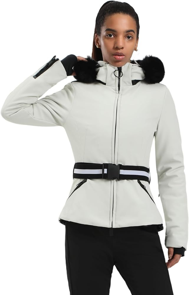 GSOU SNOW Women's Ski Jacket Snowboard Warm Winter Short Slim Snow Coat Jacket Mountain Windproof... | Amazon (US)