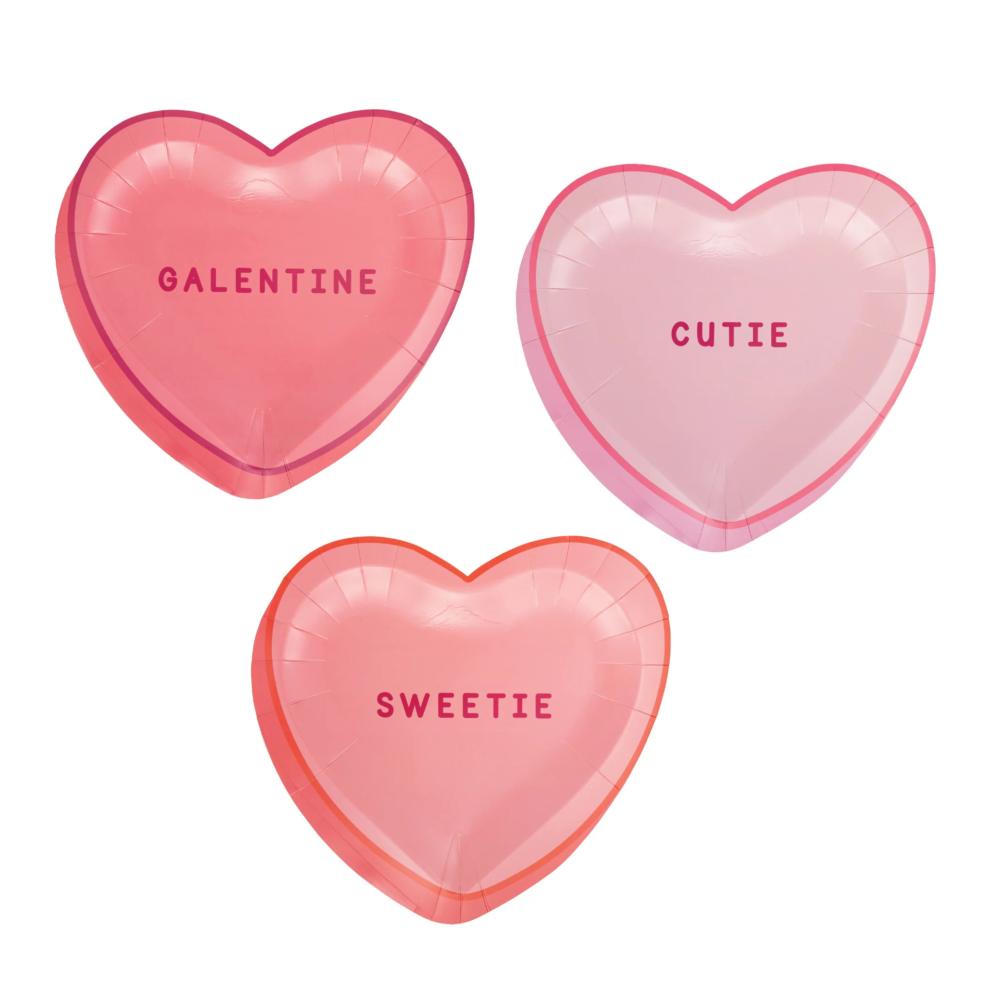 Pink Conversation Hearts Paper Plate Set (9 ct) | My Mind's Eye