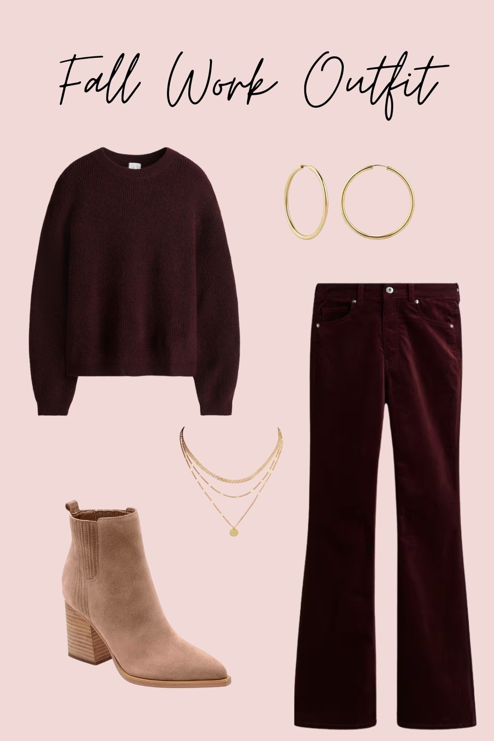 Fall wear. Fall Fashion. Fall Fashion. Fashion. Fall Outfit. Boots. Sweater. Slacks. Work outfit. Booties. Ankle boots. Accessories. Earrings. Chain. 

#LTKgrwm #LTKSeasonal #LTKootd