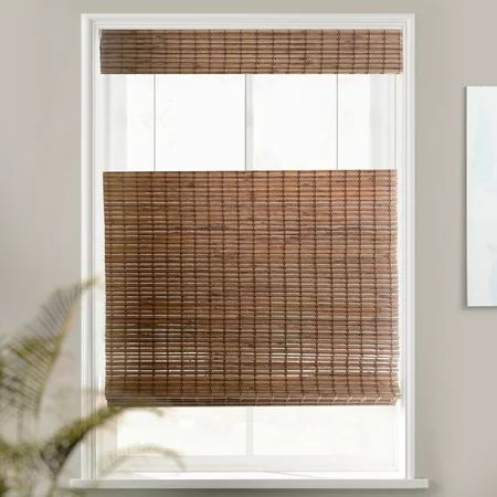 MOOD Custom Bamboo Shades | RUSTIC | Top Down Bottom Up Cordless | Natural Woven Wood Roman Shades for Windows | Rustic Walnut (Great Privacy) | 63 W x 48 H | Walmart (US)