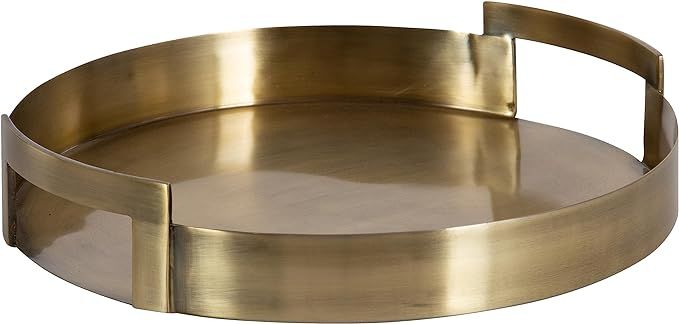 Kate and Laurel Myo Transitional Metal Round Tray, 15 x 15, Brass, Modern Glam Circular Decorativ... | Amazon (US)