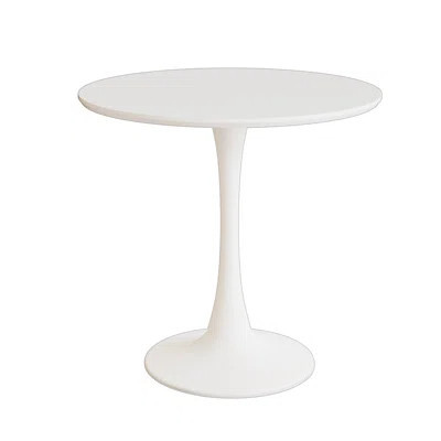 31.5"White Tulip Table Mid-Century Dining Table For 2-4 People With Round Mdf Table Top, Pedestal Dining Table, End Table Leisure Coffee Table | Wayfair North America