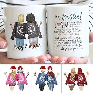 Custom Best Friend Mugs for Women, Choose Name Personalized Friendship Coffee Mug for Bestie BFF, Ga | Amazon (US)