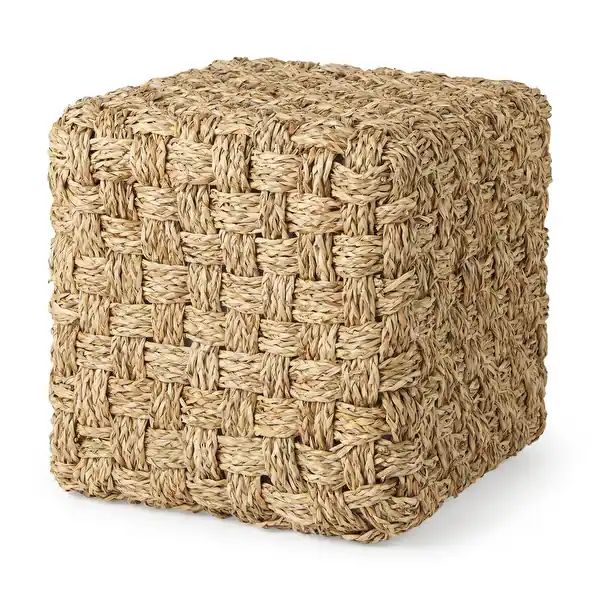 Mercana "Adele" Brown Woven Seagrass Square Pouf - Bed Bath & Beyond - 37931708 | Bed Bath & Beyond