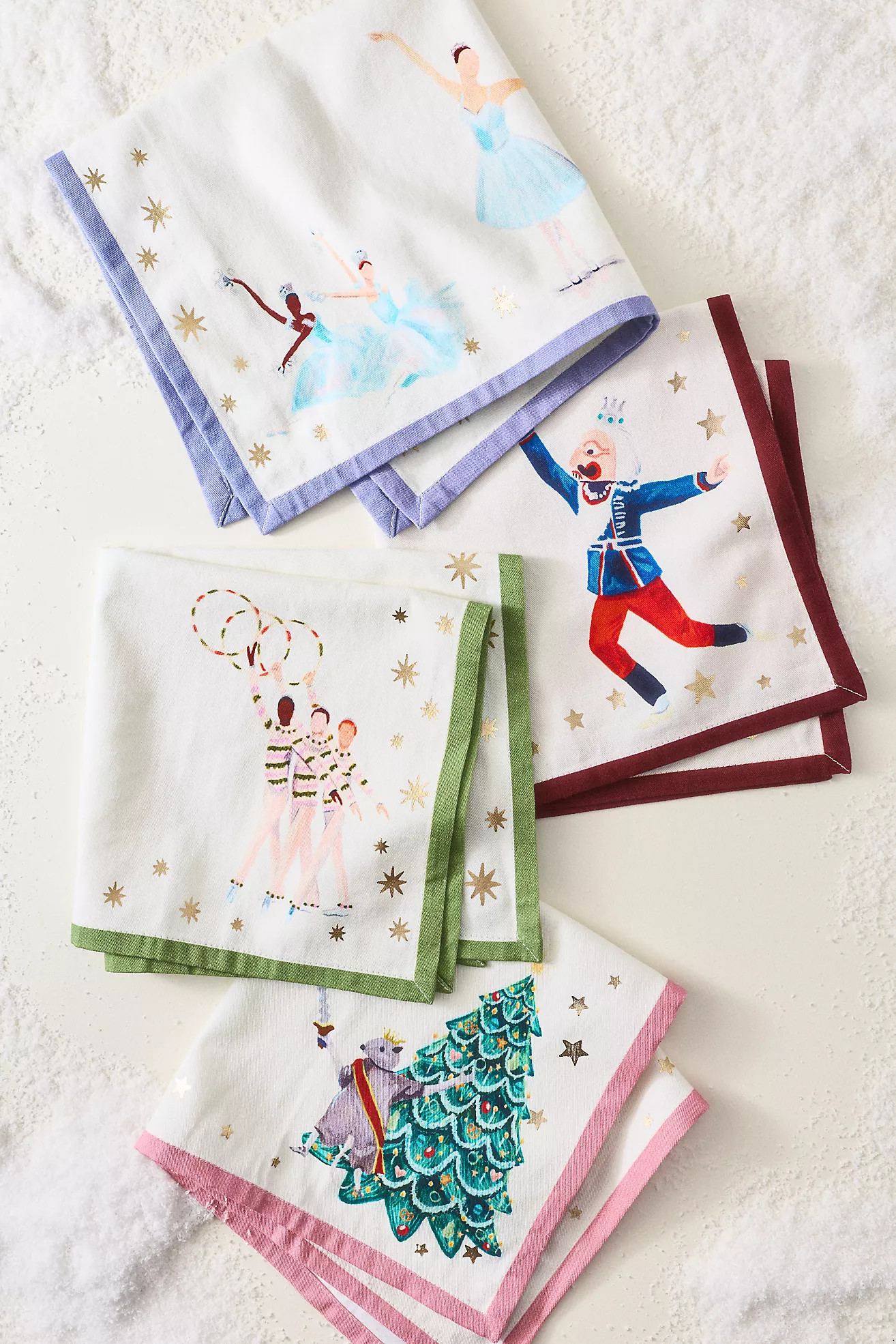 New York City Ballet Nutcracker Napkins, Set of 4 | Anthropologie (US)