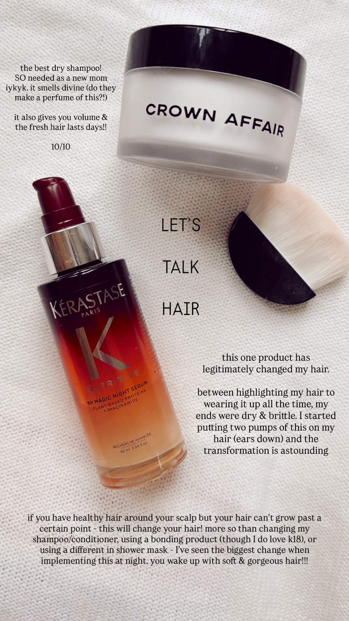 My ends were begging for moisture — and THIS is the only product that didn’t weigh them down.
✨ Nourishes
✨ Smooths
✨ Adds shine
✨ Protects from breakage
A staple in my routine now!!

Also - this dry shampoo is a 10/10!! 

#LTKSaleAlert #LTKBeauty #LTKGiftGuide