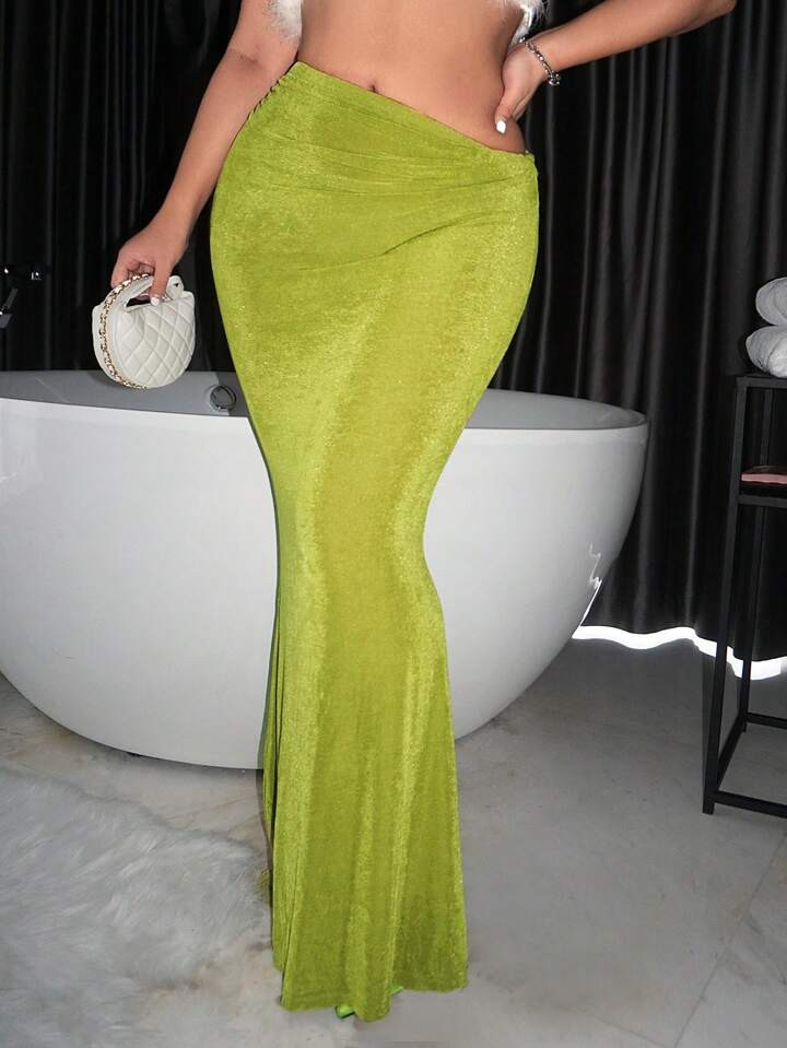 Maxi Green Skirt | SHEIN