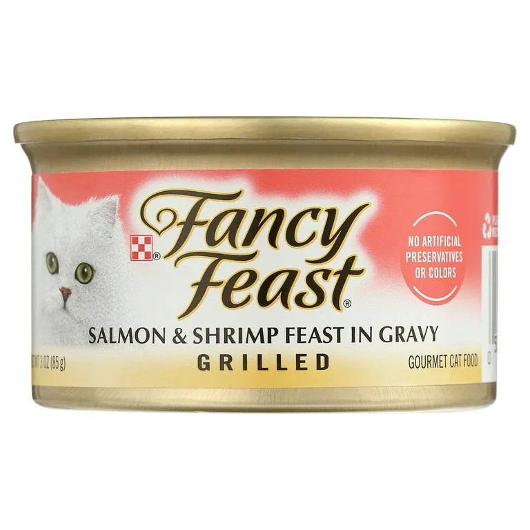 Purina Fancy Feast Grilled Kitten Food, Wet Cat Food, Salmon & Shrimp Feast in Gravy, 3 oz Can | Walmart (US)