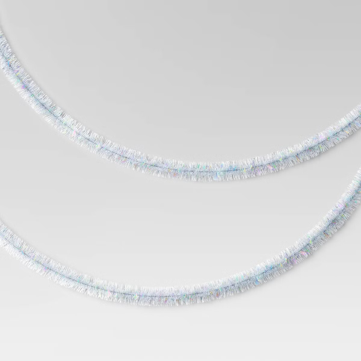 10' Christmas Tinsel Garland Mega Wide Cut Iridescent and Narrow Cut Silver - Wondershop™ | Target