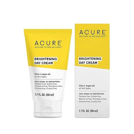 Acure Brightening Day Cream | 100% Vegan | For A Brighter Appearance | Cica & Argan Oil - Moistur... | Amazon (US)