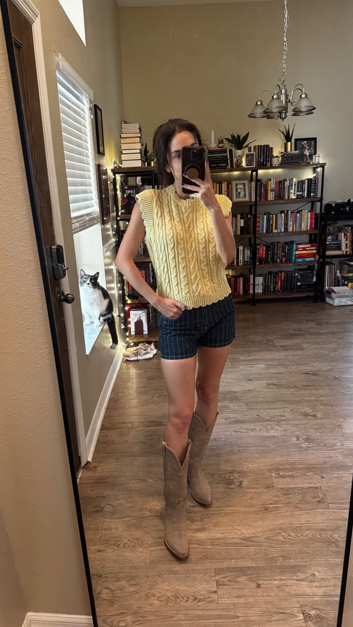 Sweater vest size XS (I sized down)
Shorts size 2 (runs slightly big, size down if in between) 
Boots size 8 (runs slightly big, size down if in between) 

#walmart #walmartfashion
