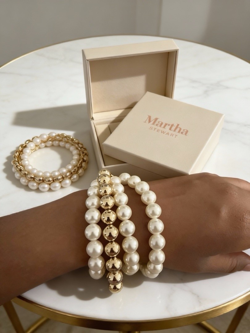 Elevate your stack game with this Martha Stewart multi-strand pearl and gold ball bracelet—timeless elegance that layers beautifully. I adore how the lustrous pearls mix with those chunky gold beads for a luxe yet playful vibe; I wore it to brunch last weekend and got endless compliments while pairing it with my favorite silk blouse. Shop the glam on LTK! #MarthaStewartJewelry #PearlStack #LTKfashion #GlamorousMoni

#LTKFindsUnder50 #LTKWedding #LTKBeauty
