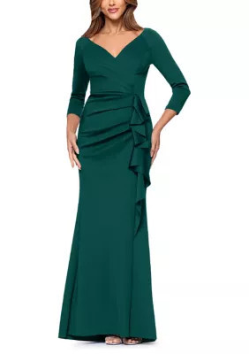 Xscape Women's 3/4 Sleeve Scuba Slim Gown | Belk