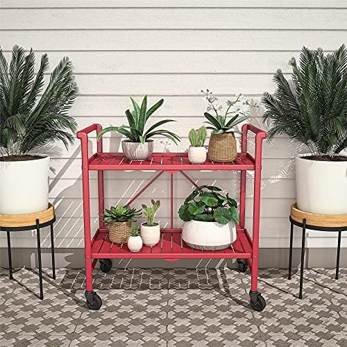 Cosco Outdoor Living INTELLIFIT Outdoor Or Indoor Folding Serving Cart, Ruby Red | Amazon (CA)