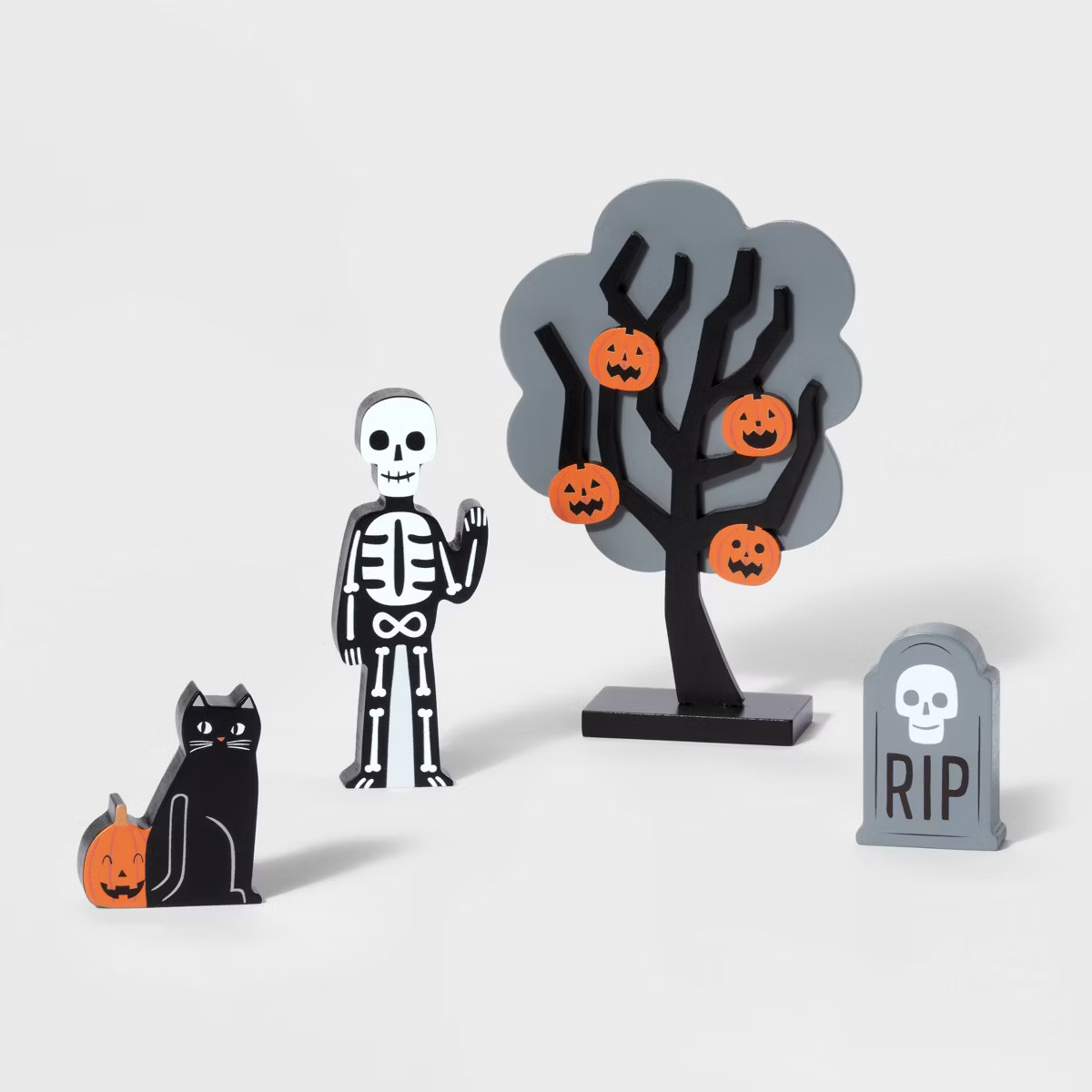 Wood Mini Mantle Skeleton/Cat/Tombstone Halloween Decorative Prop - Hyde & EEK! Boutique™ | Target