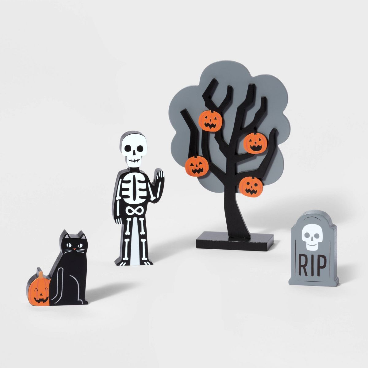 Wood Mini Mantle Skeleton/Cat/Tombstone Halloween Decorative Prop - Hyde & EEK! Boutique™ | Target