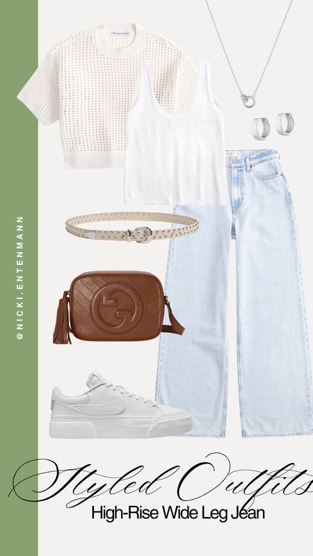 Styled up this casual outfit featuring the high rise wide leg jean trend for us! 

Abercrombie new arrivals, spring fashion, trending fashion, crochet shirt, studded belt

#LTKSeasonal #LTKstyletip