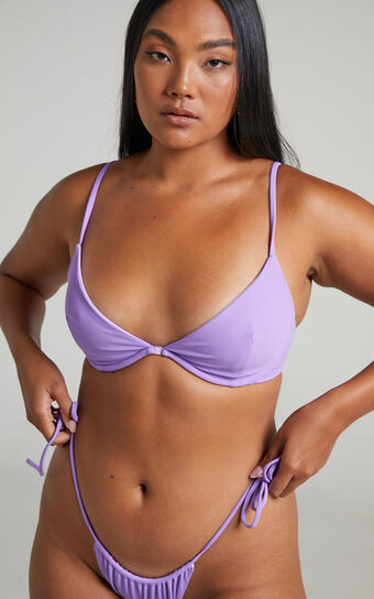 VDM The Label - Heidi Rib Bikini Top in Lilac | Showpo (US, UK & Europe)