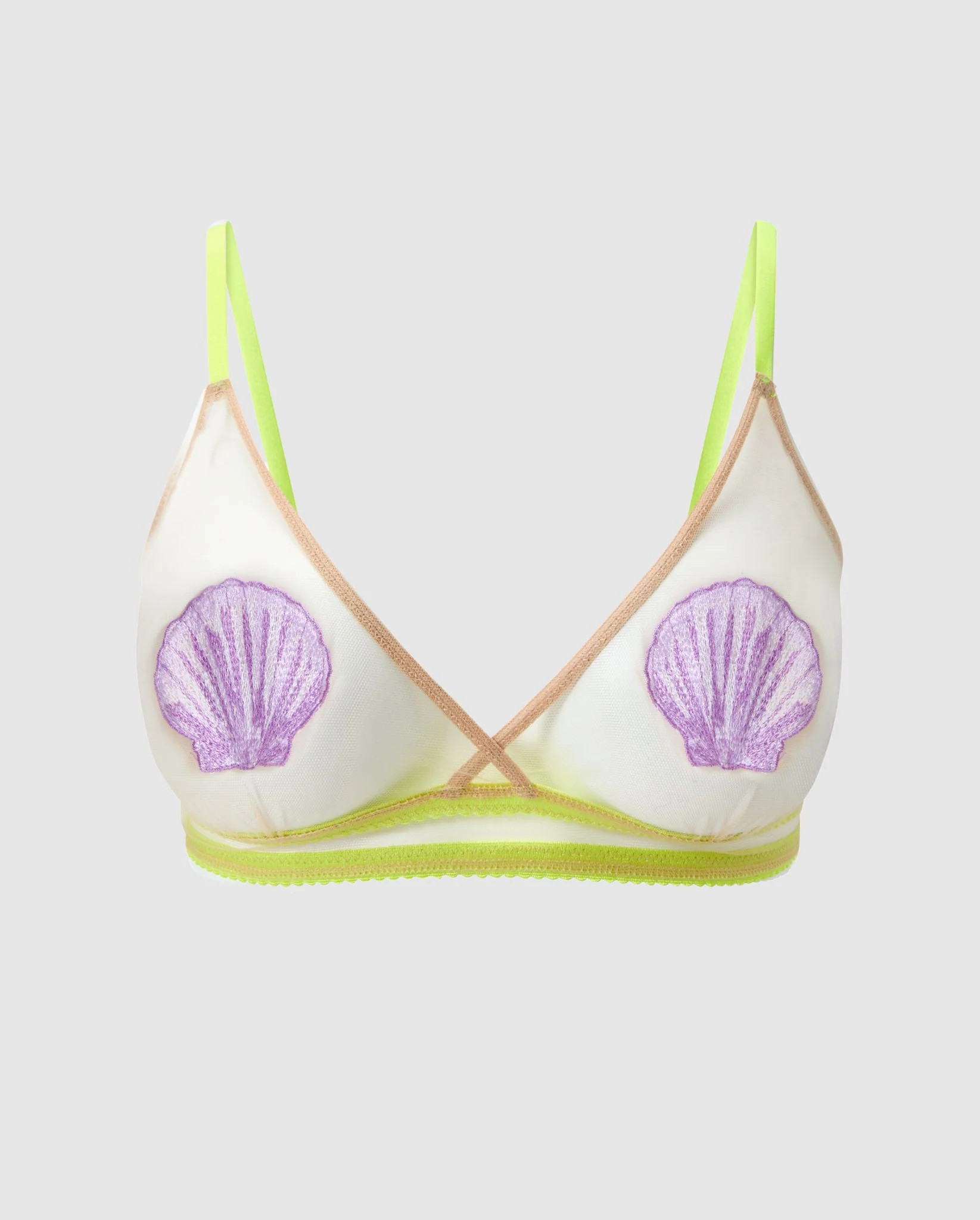 Mesh Triangle Bralette Warm Nude/Lilac | Understatement