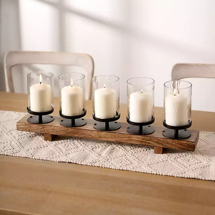 Wood and Metal Votive Candle Runner | Kirkland's Home