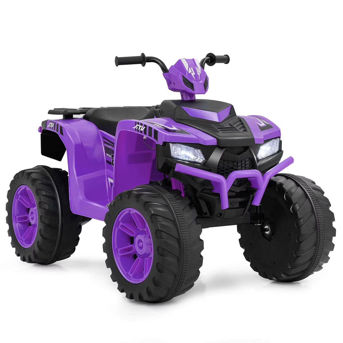 Honeyjoy 24V Kids Ride-On Electric ATV 4-Wheeler Quad Car with Wireless Connection Black/Blue/Pin... | Target