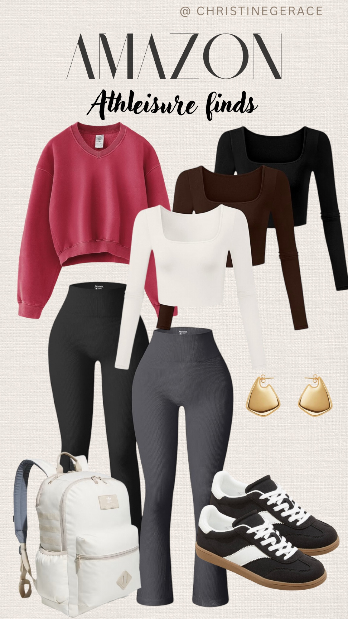 Amazon fall Athleisure fashion finds 
These yoga pants & long sleeve crop tops are perfect staples for fall. Sweatshirt , casual earrings, sneakers, adidas backpack 

Amazon fashion, Christine gerace, casual fall finds 

#LTKFindsUnder50 #LTKSeasonal #LTKStyleTip