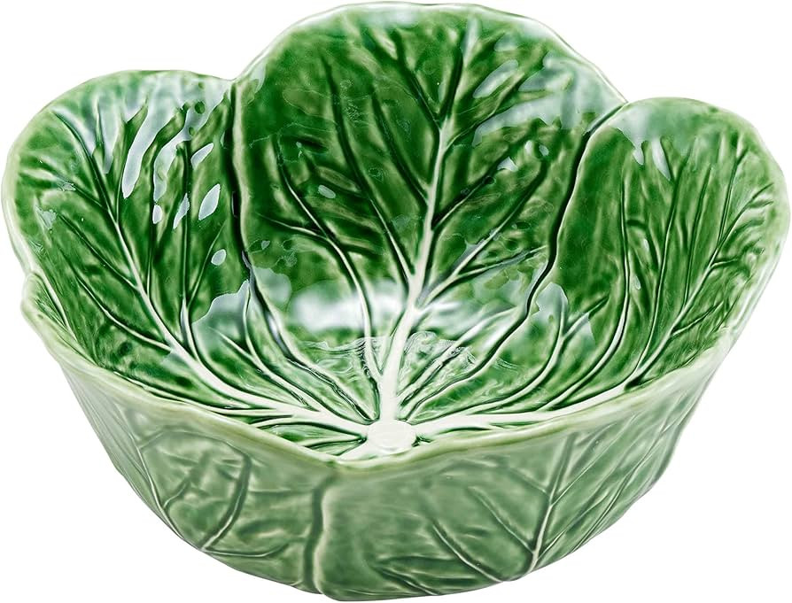 Bordallo Pinheiro Cabbage Green Tall Salad Bowl | Amazon (US)