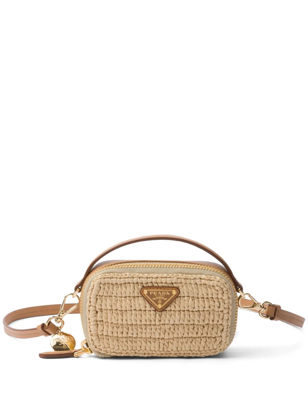 Prada logo-plaque Crochet Pouch | Neutrals | FARFETCH | Farfetch Global