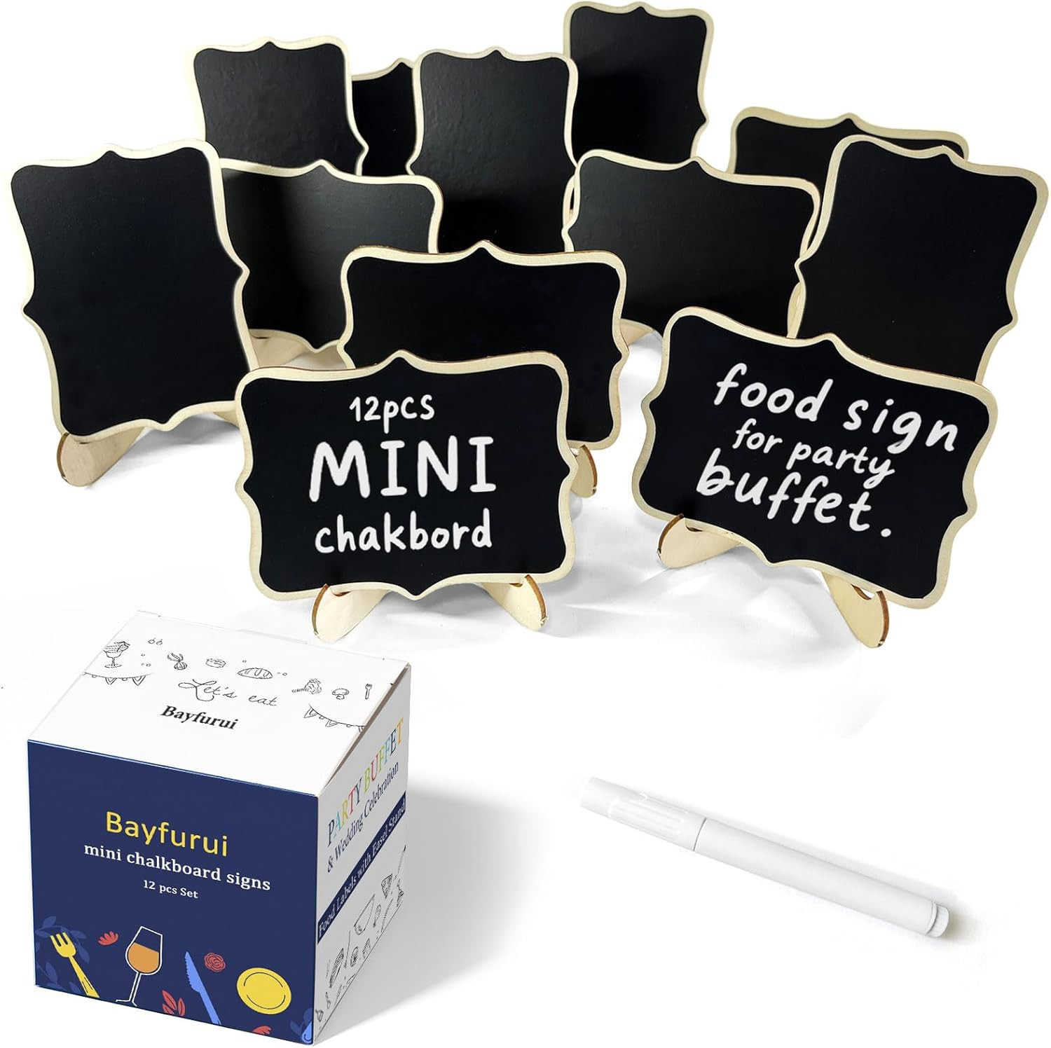 12pcs Mini Chalkboard Signs with Stand,Food Labels for Party Buffet, Food Tag/Name Card for Weddi... | Amazon (US)
