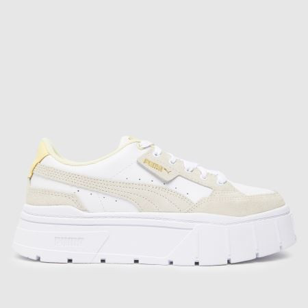 Womens White & Beige PUMA Mayze Stack Terry Trainers | schuh | Schuh