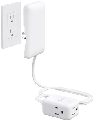 NUTICT Flat Extension Cord with 3 Outlets, 3FT Short Extension Cord Flat Wall Plug & Ultra-Thin O... | Amazon (US)